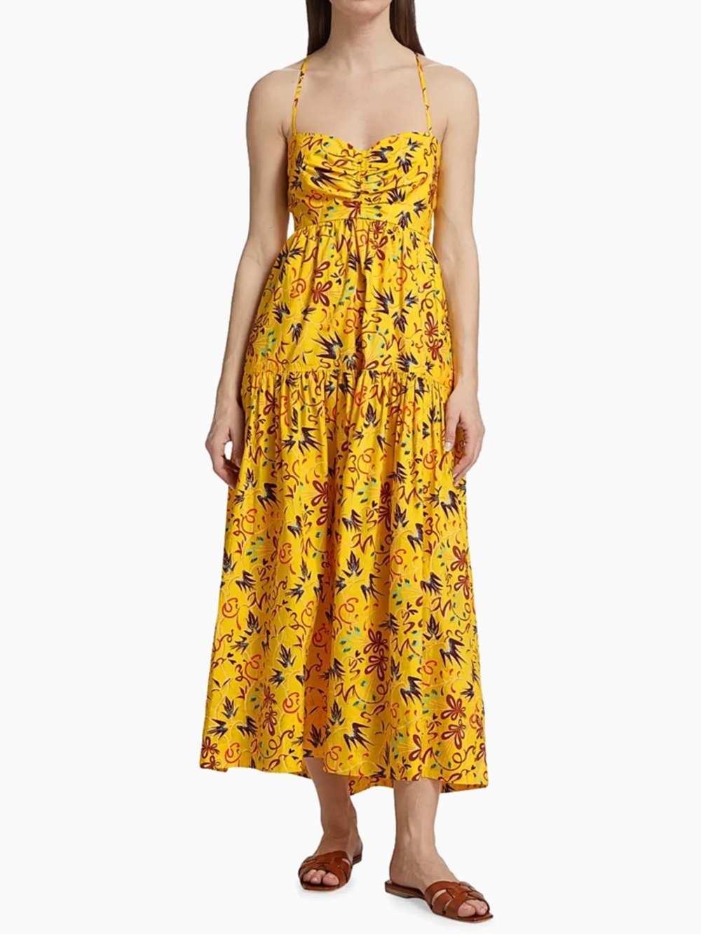 A.L.C. - Arit Printed Strappy A-Line Midi Dress In Sole Multi
